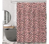 ZTTXL Shower Curtain (72" x 78"), Pink Leopard Print Shower Cheetah Shower Curtain,Polyester Fabric Print Shower Curtain Set for Bathroom with 12 Hook (Pink Leopard Print Shower Cheetah)