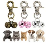 ZTUELIA 3 Pack Bells for Dog Collars, Sound Auditory Locator for Pup Cat