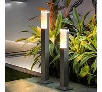 ZTWLEED 2 Pieces LED Outdoor Street Light,6W Black Outdoor Light Cube,Warm White 3000K IP65 Waterproof,60CM LED Outdoor Lighting for Paths Patio Garden Lawn Driveway Yard AC220V