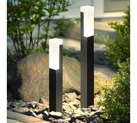 ZTWLEED 2 Pieces LED Outdoor Street Light,6W Black Outdoor Light Cube,Warm White 6000K IP65 Waterproof,40CM LED Outdoor Lighting for Paths Patio Garden Lawn Driveway Yard AC220V