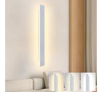 ZTWLEED 60CM Long Wall Light Inner,22W LED Wall Lamp Inner,RA≥80 Tricolor Lighting Mode Living Room Lamp,White Wall Lamp for Living Room Bedroom Stairs Hallway AC220V