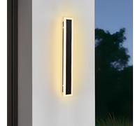 ZTWLEED 8W LED Outdoor Wall Light,40CM Rectangular Outdoor Long Wall Light,Warm White 3000K,Waterproof IP65,Black Outdoor Lighting,AC110-265V.