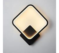 ZTWLEED LED Indoor Wall Lamp 14W,Black Square Modern Indoor Wall Light Three Types of Dimmable,RA≥85 Wall Lamp Perfect for Bedroom Living Room Corridor Stairs