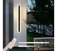 ZTWLEED LED Outdoor Wall Lights,12W Dimmable Wall Lamp with Remote Control,3000K/4000K/6000K,Waterproof Exterior Acrylic Long Outdoor Wall Light for Garden Villa Porch Terraces Garage,60CM