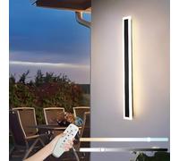 ZTWLEED LED Outdoor Wall Lights,16W Dimmable Wall Lamp with Remote Control,3000K/4000K/6000K,Waterproof Exterior Acrylic Long Outdoor Wall Light for Garden Villa Porch Terraces Garage,80CM