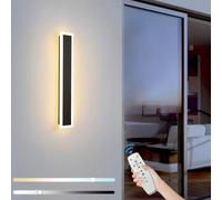 ZTWLEED LED Outdoor Wall Lights,8W Dimmable Wall Lamp with Remote Control,3000K/4000K/6000K,Waterproof Exterior Acrylic Long Outdoor Wall Light for Garden Villa Porch Terraces Garage,40CM