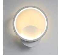 ZTWLEED LED Wall Light Indoor,12W 1400LM Modern Round Wall Lamp 3000K/4000K/6000K,White for Bedroom Living Room Hallway,110-240V