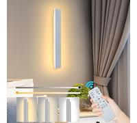 ZTWLEED LED Wall Light Indoor,12W Wall Lamp Modern Dimmable Wall Lamp Strip with Remote Control 2.4GHz,Long Wall Sconce Lights for Bedroom Living Room Corridor Stair 40CM White
