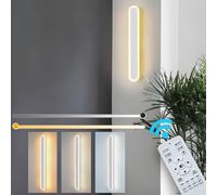 ZTWLEED LED Wall Light Indoor,12W Wall Lamp Modern Dimmable Wall Lamp Strip with Remote Control 2.4GHz,Long Wall Sconce Lights for Bedroom Living Room Corridor Stair 40CM White
