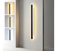 ZTWLEED LED Wall Light Indoor,22W Wall Lamp Modern 3000K/4000K/6000K,Acrylic Wall Sconce Lights for Bedroom Living Room Corridor Stair 60CM Black
