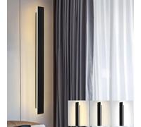 ZTWLEED LED Wall Light Indoor,28W Wall Lamp Modern 3000K/4000K/6000K,Acrylic Wall Sconce Lights for Bedroom Living Room Corridor Stair 80CM Black