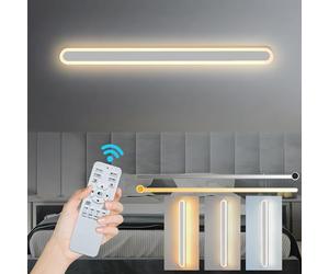 ZTWLEED LED Wall Light Indoor,32W Wall Lamp Modern Dimmable Wall Lamp Strip with Remote Control 2.4GHz,Long Wall Sconce Lights for Bedroom Living Room Corridor Stair 80CM White