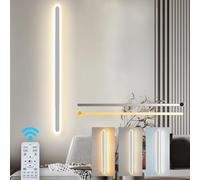 ZTWLEED LED Wall Light Indoor,38W Wall Lamp Modern Dimmable Wall Lamp Strip with Remote Control 2.4GHz,Long Wall Sconce Lights for Bedroom Living Room Corridor Stair 100CM White