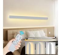 ZTWLEED LED Wall Light Indoor,38W Wall Lamp Modern Dimmable Wall Lamp Strip with Remote Control 2.4GHz,Long Wall Sconce Lights for Bedroom Living Room Corridor Stair 100CM White