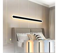 ZTWLEED LED Wall Light Indoor,44W Wall Lamp Modern 3000K/4000K/6000K,Acrylic Wall Sconce Lights for Bedroom Living Room Corridor Stair 120CM Black