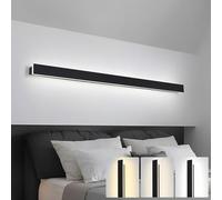 ZTWLEED LED Wall Light Indoor,44W Wall Lamp Modern 3000K/4000K/6000K,Acrylic Wall Sconce Lights for Bedroom Living Room Corridor Stair 120CM Black