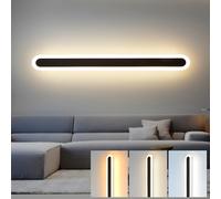 ZTWLEED Long Wall lamp,28W LED Wall Light Interior,80CM Tricolor Lighting Mode RA≥80 Living Room lamp,Black Wall Light for Living Room,Bedroom,Stairs,Hallway,AV220V