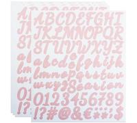 ZTXPRO 4 Pack Self Adhesive Vinyl Letter Number Symbol Stickers Kit, Alphabet Number Stickers for Mailbox, Door, Kitchen, Address Number, Scrapbook, Notebook - Pink
