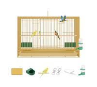 ZTYGXMB Bird Cages for Parakeets Large Wide Wrought Iron Birdcage with 4 Doors and Carry Handle for Cockatiels Pet Parrot Canary Finch, Various Sizes 59 * 40 * 40cm Yellow