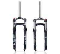 ZTZ MTB Front Fork 26 Inch Ultralight Aluminium Alloy Mountain Bike Suspension Air Pressure Bicycle Pneumatic Shock Absorber Front Fork 4.0 Tyre Silver