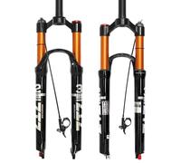ZTZ MTB Fork,Mountain Front Fork Air Pressure Shock Absorber,120mm Travel,1 1/8 Straight Tube, QR 9mm*100m MTB Air suspension fork, for XC/AM Mountain Bike (Remote Lockout, 26)