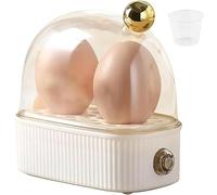 ZTZBFGM 120W 220V Electric Egg Boiler Poacher Automatic Power Off 360° Fast Steam Mini Egg Cooker, Portable Mini Egg Steamer, Compact 2 Egg Cooker for Dormitory, Household,White