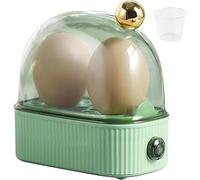 ZTZBFGM 120W 220V Electric Egg Boiler Poacher Automatic Power Off 360° Fast Steam Mini Egg Cooker, Portable Mini Egg Steamer, Compact 2 Egg Cooker for Dormitory, Household,Green