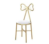 ZTZBFGM Butterfly Bow Tie Chair with Gold Legs, Vanity Chair Velvet Cushion Metal Frame Dresser Seat with Butterfly Backrest for Indoor Decor, Coffee Shop, Bedroom,White