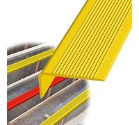 ZTZBFGM Yellow,78.74in, L Shape Nose Nosing Trim PVC Stair Edge Non-Slip Protector Rubber Corner Guard Strip, Safety Step Trim for Indoor Outdoor Tile Wood Metal Stair, Width 3X7cm