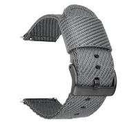 ZTZTZ Watch Stra Woven Nylon Strap 18mm 20mm 22mm 24mm Quick Release Men Replacement Bracelet Wrist Band Watch Accessories nylon watch stra(Grey black,22mm)