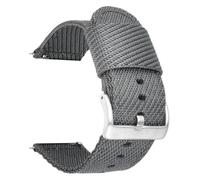 ZTZTZ Watch Stra Woven Nylon Strap 18mm 20mm 22mm 24mm Quick Release Men Replacement Bracelet Wrist Band Watch Accessories nylon watch stra(Grey silver,20mm)