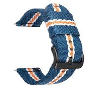 ZTZTZ Watch Stra Woven Nylon Strap 18mm 20mm 22mm 24mm Quick Release Men Replacement Bracelet Wrist Band Watch Accessories nylon watch stra(Blue white orange01,18mm)