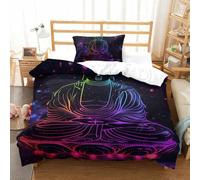 ZUAKLEVCV 3D Printing Duvet Cover Set Buddha Statue Comforter Cover With Pillow Cases Set Bedding Cover for Women & Men’s Child Bedroom, Guestroom Single（135x200cm）
