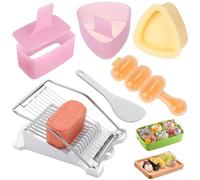 Zuaklpton 6 Pcs/Set Spam Musubi Maker Press (Non Stick) with Luncheon Meat Slicer Kit, Sushi Shake Rice Ball Mold, Onigiri Mold, Sushi Making Tool, Egg Slicer, Hot Dog Cutter for Kitchen