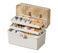 Zuasdvnk 3 Tiers Medicine Box First Ai_d Box Portable Medicine Chest Folding Storage Organizer Box, 32 x 17 x 17 cm