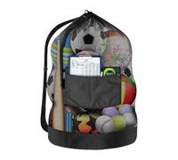 Zuasdvnk Ball Bags Mesh | Heavy Duty Drawstring Large Capacity Net Bag,Outdoor Organizer for Gym Training Swimming Pool Beach Park Picnic Sport School