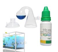 Zuasdvnk Co2 Drop Checker Solution, Fish Tank CO2 Monitor Glass Drop Checker P_H Long Term Indicator Monitor Tester 15ml