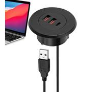 Zuasdvnk Desktop Grommet,Flush-Mount Fast Charging Grommet Outlet - Round 4.92ft Cord Charger Block Fast Charging Station Electronic Accessories for Office Furniture Sofa