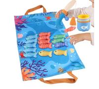 Zuasdvnk Fishing Game | Cloth Fishing Game with Stacking Cups | Sorting Learning Interactive Sensory Water Toddler Toy with Stacking Cups for Bath Pool Party Bathtub Fun Activity