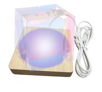 Zuasdvnk LED Wood Display Base - Crystal Light Resin Lamp Display Stand - Colorful 3 Lighting Mode Color Change USB Wooden Square Decoration Display Stand For Glass Art