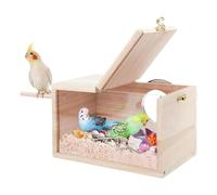 Zuasdvnk Parakeet Nesting Box Transparent Bird House for Cage Natural Wood Breeding Box for Parrot Parakeet Cockatiel Lovebirds Budgie Conure and Other Small Birds