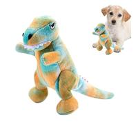 Zuasdvnk Plush Dinosaur Dog Toys, Interactive Plush Pet Teething Toy with Squeaker, Pet Supplies for Small, Medium and Large Dogs Teeth Cleaning