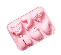 Zuasdvnk Silicone Molds Large Shapes Organ | Human Heart Brain Chocolate Mould - 6-Cavity Baking Mold Moulds for Chocolate Fondant Cake Decoration Pudding Jelly Candy Dessert