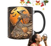 Zuasdvnk Witch Tea Mug | Halloween Travel Mug | Ceramic Halloween Mug Cups, Halloween Elegant Drinking Mug Stylish 350ml for Women Men