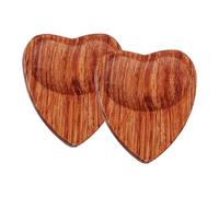 Zuasdvnk Wooden Guitar Picks - Guitar Pics Anti-Slip Heart Shape Ukulele Picks | Smooth Solid Wood Bass Picks for Acoustic Guitar, Ukulele, Bass
