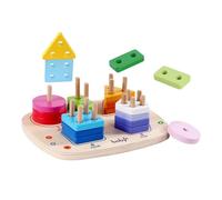 Zuasdvnk Wooden Stacking Toys - Educational Geometric Board,Shape Color Sorter | for Kids Development Preschool Learning Home Travel Playroom Kindergarten