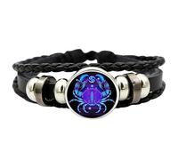 Zuasdvnk Zodiacs Signs Spirit Bracelet - Multilayer Adjustable 12 Constellation Zodiacs PU Leather Bracelet - Manifestation Bracelets Jewelry Gift for Women and Man
