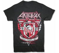 ZUAXUG Anthrax 1981 Crest York NY Black T Shirt Band Merch Black