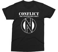 ZUAXUG Conflict - Ungovernable Force Shirt, Punk, Anarcho Punk, Crass Black