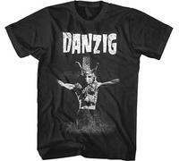 ZUAXUG Danzig Skullman Cross Baphomet Samhain Band T-Shirt Black